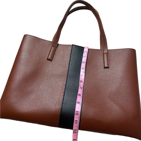 Vince Camuto Luck Tote Vegan Leather Tan & Black - Picture 4 of 10